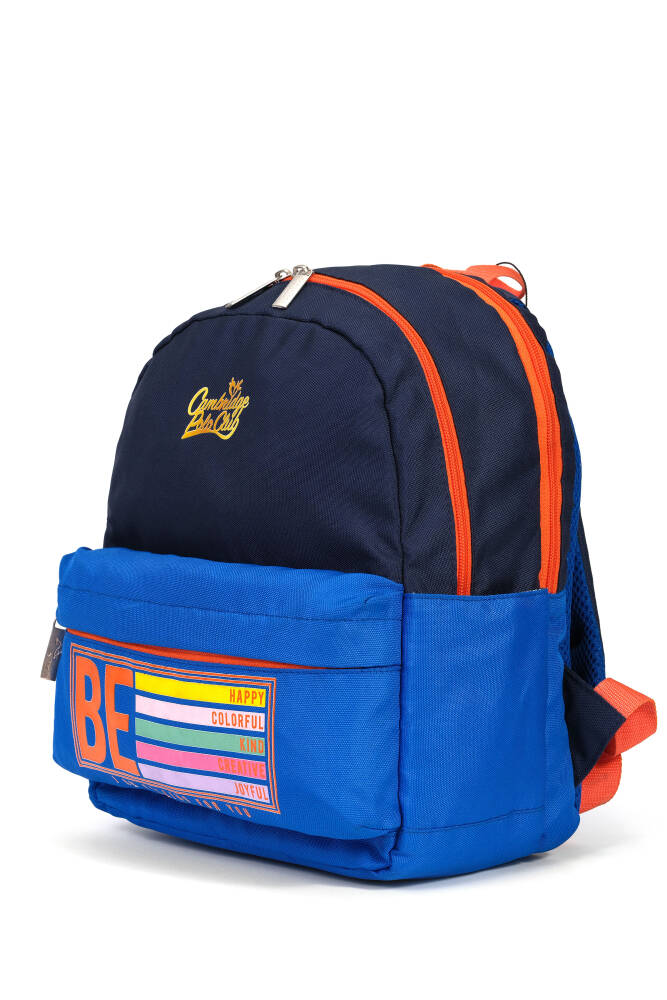 Cambridge Polo Club Be Happy Ön Cepli Unisex Çocuk Anaokulu Çantası Lacivert Lacivert