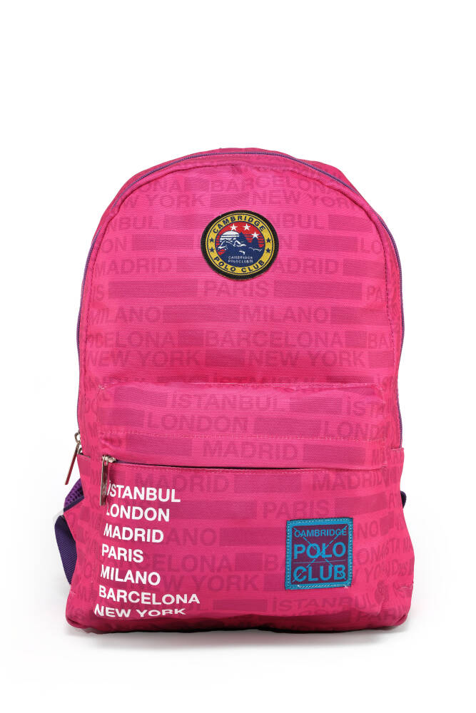 Cambridge Polo Club Cities Ön Bölmeli Unisex Sırt Çantası Pembe Pembe