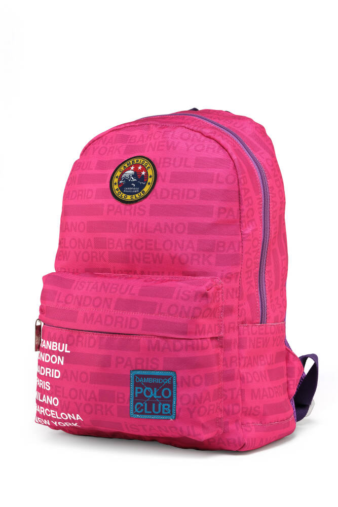Cambridge Polo Club Cities Ön Bölmeli Unisex Sırt Çantası Pembe Pembe