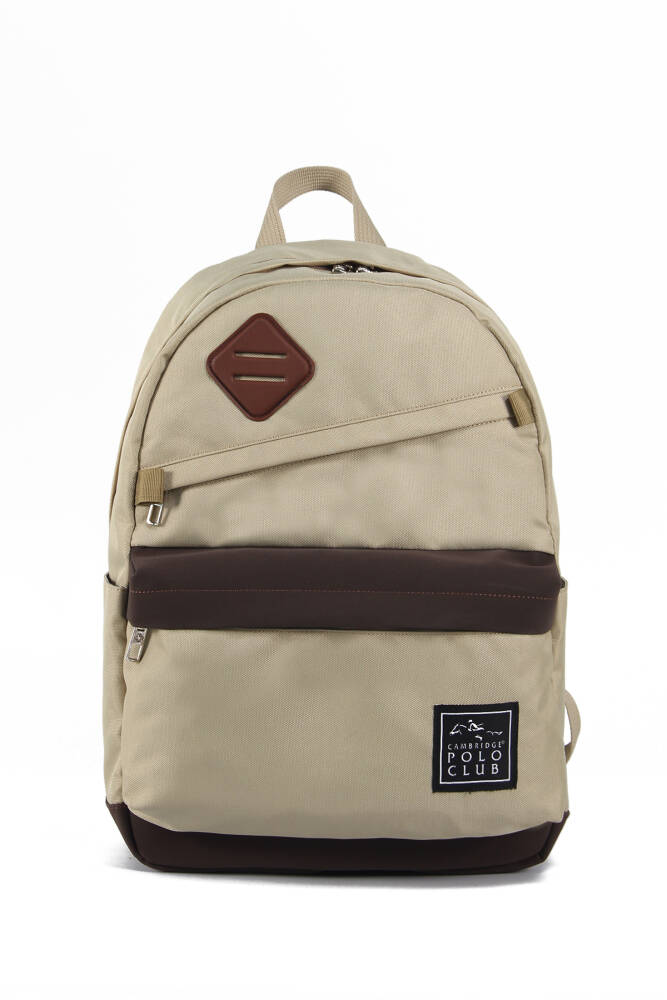 Cambridge Polo Club Creative Üç Bölmeli Unisex Çocuk İlkokul Çantası Bej Bej