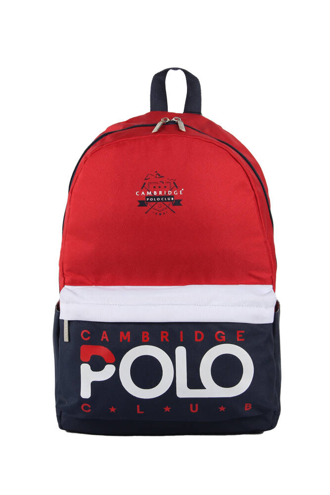 Cambridge Polo Club Preppy Tek Ana Bölmeli Unisex Sırt Çantası Kırmızı Kırmızı