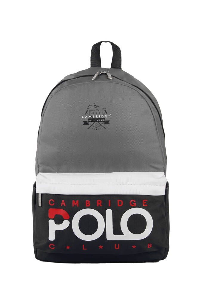 Cambridge Polo Club Preppy Tek Ana Bölmeli Unisex Sırt Çantası GRİ GRİ