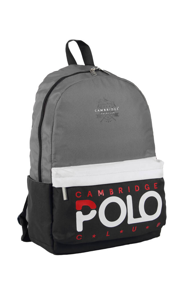 Cambridge Polo Club Preppy Tek Ana Bölmeli Unisex Sırt Çantası GRİ GRİ