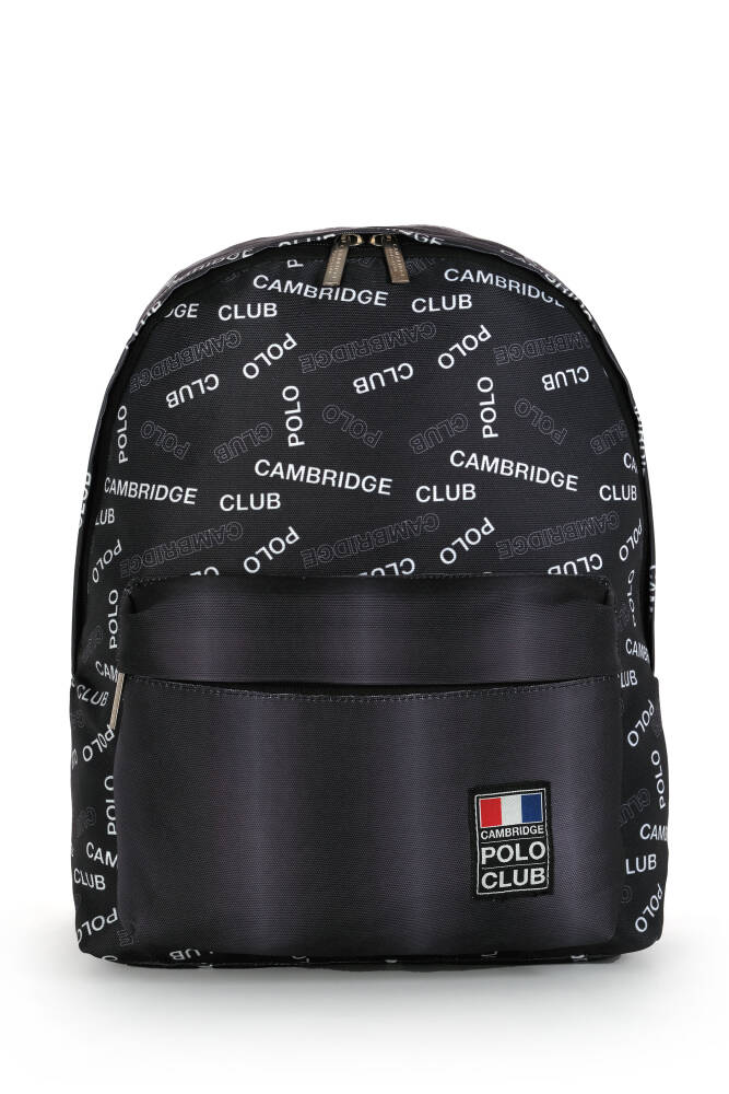 Cambridge Polo Club Rococo Ön Bölmeli Unisex Çocuk İlkokul Çantası Siyah Siyah