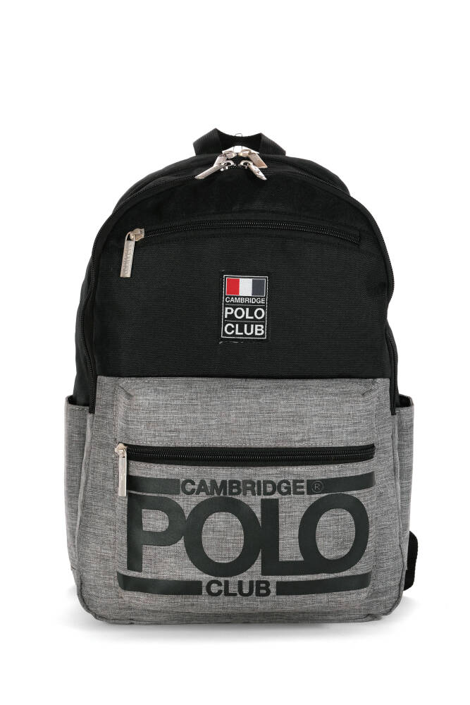 Cambridge Polo Club Street Style Dört Bölmeli Unisex Sırt Çantası Siyah Siyah